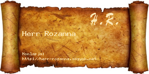 Herr Rozanna névjegykártya